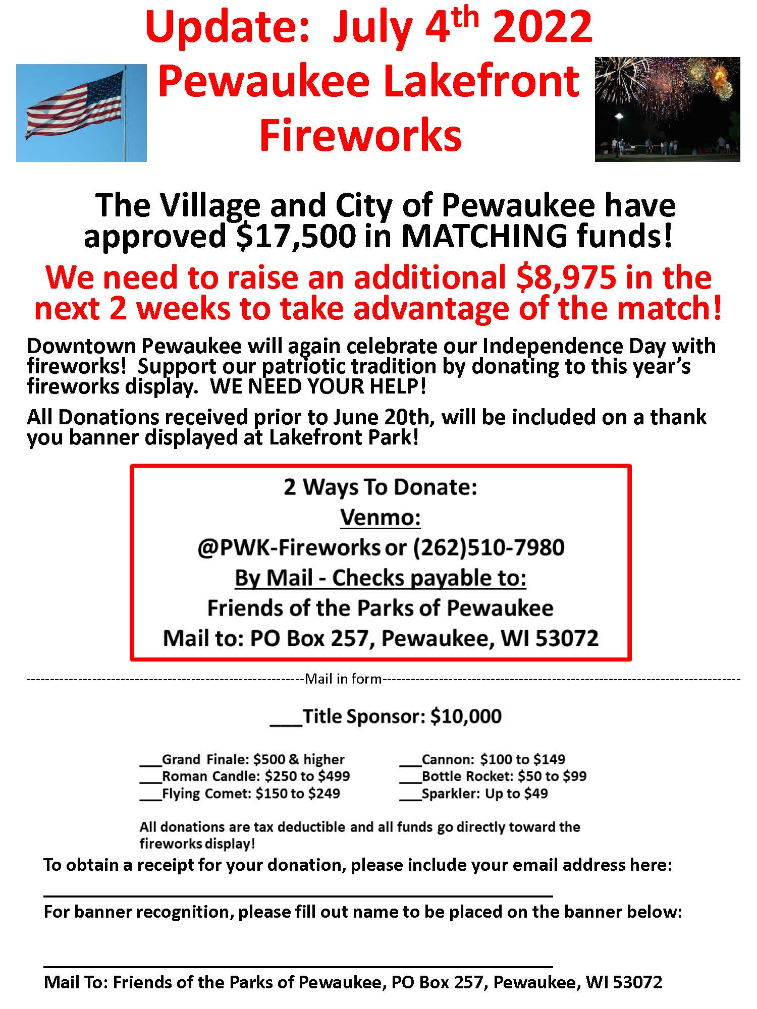 July 4th 2022 Fireworks Flyer Update
