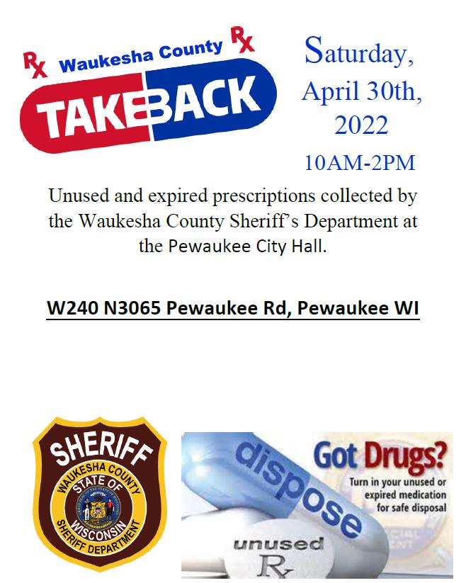 Drug Take Back Apr 30 2022 City of Pewaukee